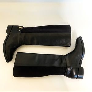 Cole Haan black suede leather tall boots Size 6